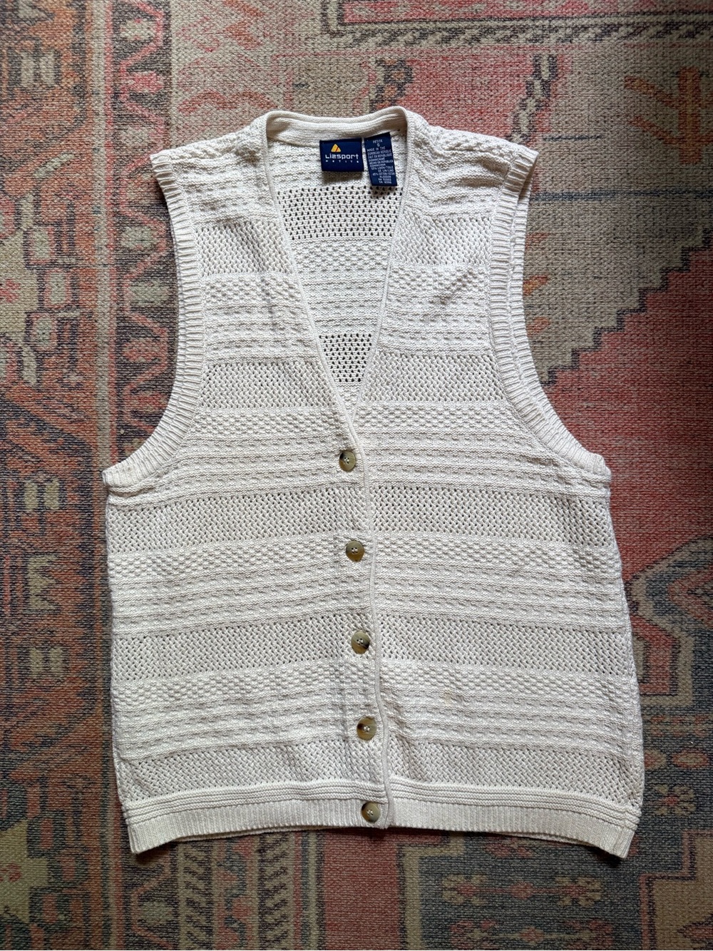 Vintage Lizsport Linen Cotton Sweater Vest
